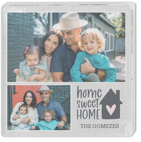 Rustic Home Sweet Home Acrylic Magnet, 3x3, Pink, blush