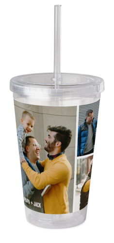 Gallery of Four Acrylic Tumbler with Straw, 16oz, Multicolor