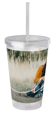modern scripted love acrylic tumbler with straw