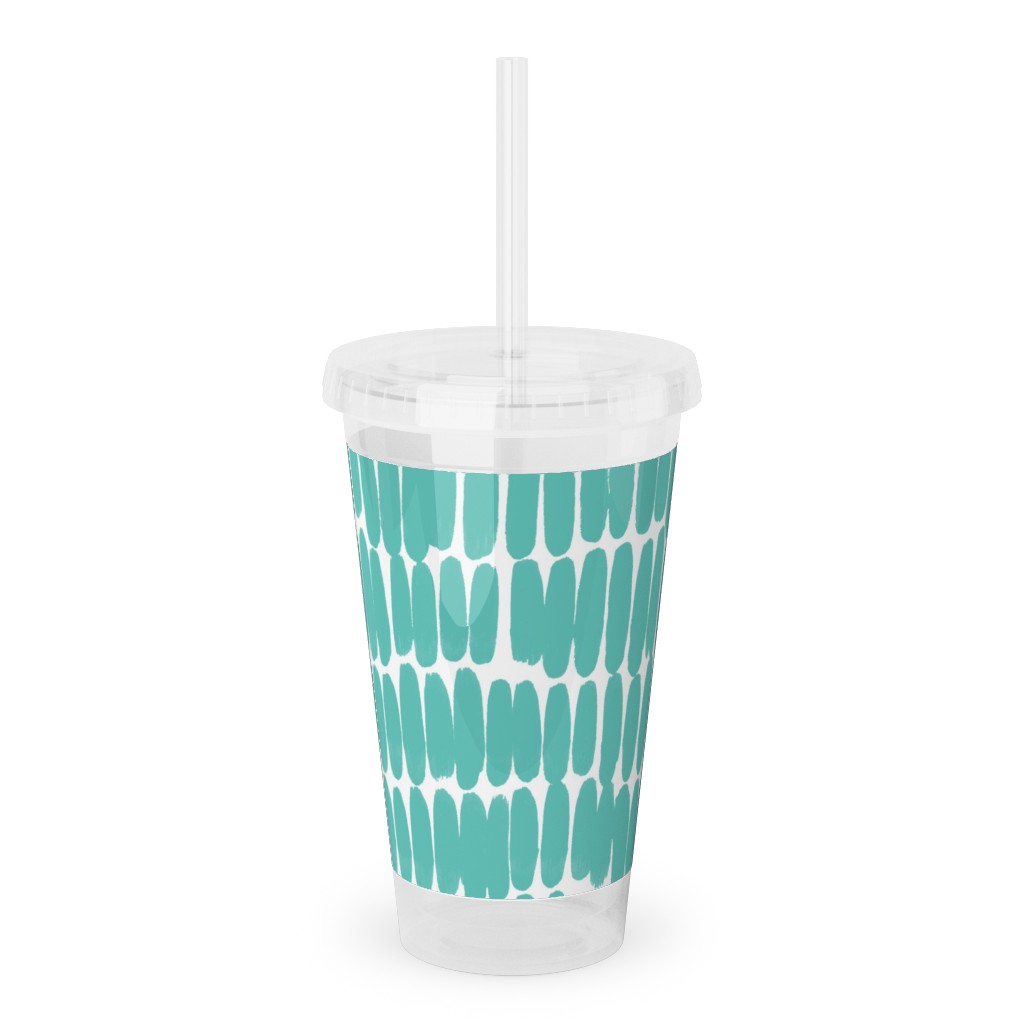 Hatches Acrylic Tumbler with Straw, 16oz, Green