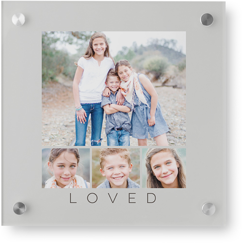 Four Real Wall Art, Single piece, Acrylic, 12x12, Gray, silver lining