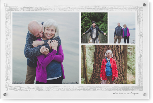 Brushed Border Collage Of Four Wall Art, Single piece, Acrylic, 20x30, Gray, smoke