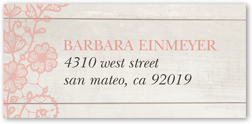 Lovely Lace Frame Address Label, Pink, Matte, Shrimp