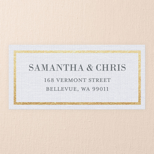 Simple Solid Frame Address Label, White, Matte, White