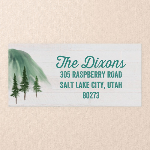 Mountain Nuptials Address Label, Green, Address Label, Matte