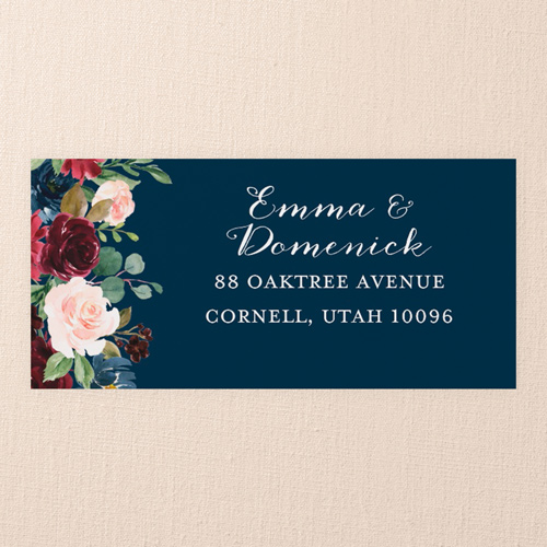 Exquisite Bouquet Address Label, Blue, Address Label, Matte