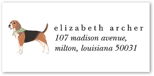 Beagle Dog Love Address Label, White, Address Label, Matte, White