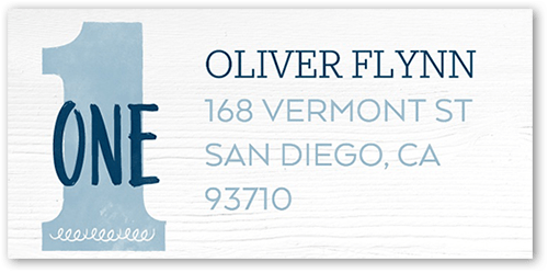 Onederful Boy Address Label, Blue, Address Label, Matte, Blue