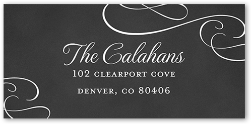 Classic Calligraphy Address Label, Grey, Address Label, Matte