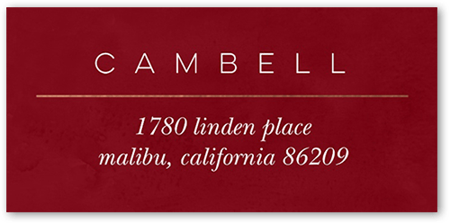 Simple and Elegant Address Label, Red, Address Label, Matte, Red