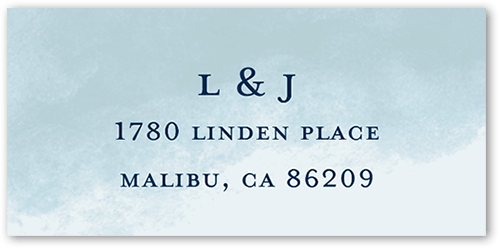 Watercolor Expression Address Label, Blue, Address Label, Matte