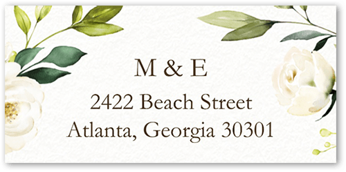 Blooming Beauty Address Label, White, Address Label, Matte, White