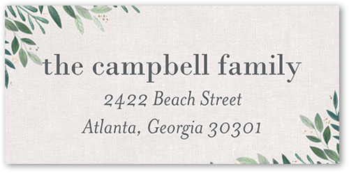 Quiet Blooms Address Label, Green, Address Label, Matte