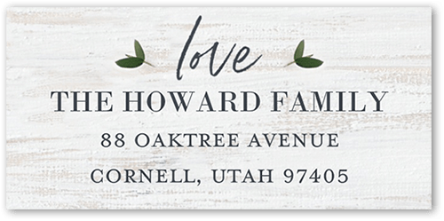 Wreathed Heart Address Label, White, Address Label, Matte, White