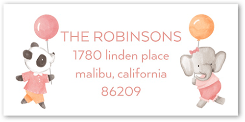 Balloon Animals Address Label, Pink, Address Label, Matte