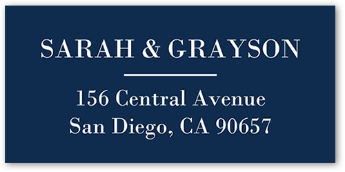 Purely Classic Address Label, Blue, Address Label, Matte, Navy