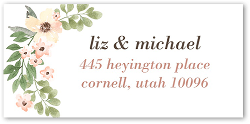 Old Fashioned Floral Address Label, White, Address Label, Matte