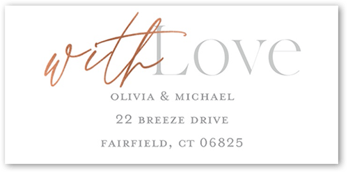 Just Married Calligraphy Address Label, White, Address Label, Matte