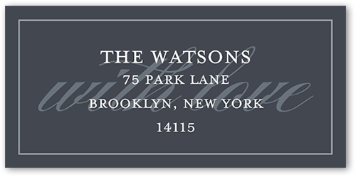 Traditional Big Day Address Label, Grey, Address Label, Matte, Charcoal