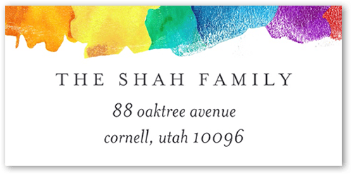 Brightly Brushed Address Label, White, Address Label, Matte, White