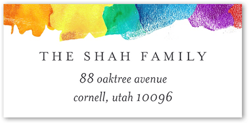 Brightly Brushed Address Label, White, Address Label, Matte