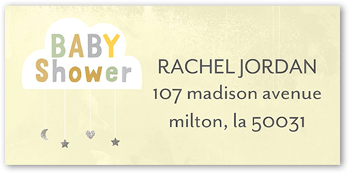 Gentle Cloud Address Label, Yellow, Address Label, Matte, Lemon