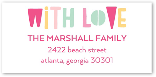 Double The Trouble Address Label, Pink, Address Label, Matte