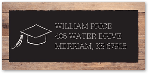 Classy Commencement Address Label, Black, Address Label, Matte