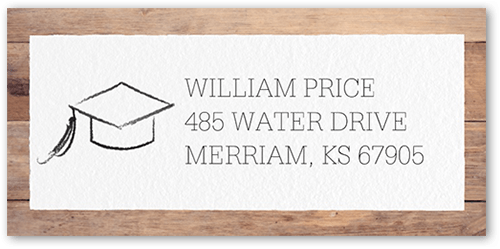 Classy Commencement Address Label, White, Address Label, Matte, White