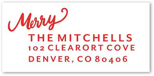 Playful Script Address Label, White, Address Label, Matte, White