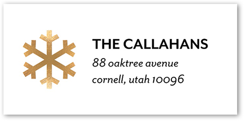 Simple Shiny Snow Address Label, Yellow, Address Label, Matte, Golden