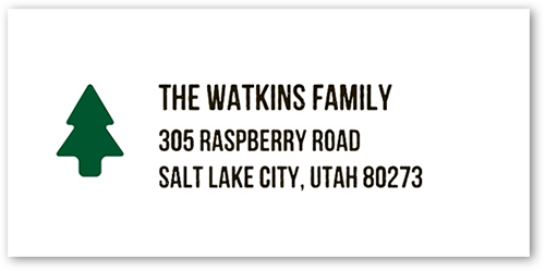 Classic Wintergreen Address Label, White, Address Label, Matte, White