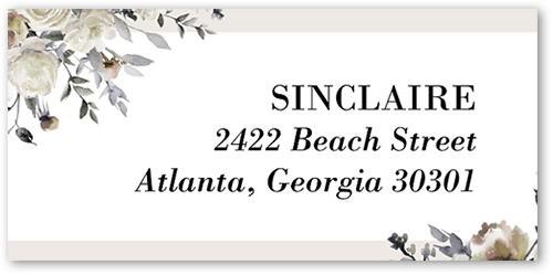 Floral Boughs Address Label, White, Address Label, Matte