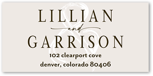 Brushed Ampersand Address Label, White, Address Label, Matte, White