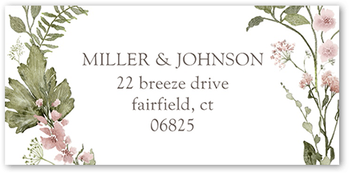 Framed In Foliage Address Label, Purple, Address Label, Matte