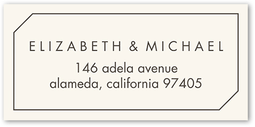 Angled Corners Address Label, Beige, Address Label, Matte, Cream