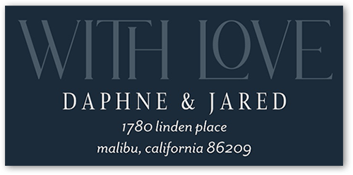 One Love Address Label, Blue, Address Label, Matte, Navy