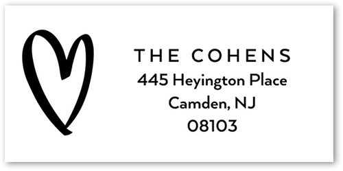 Simple Handwritten Love Address Label, White, Address Label, Matte, White