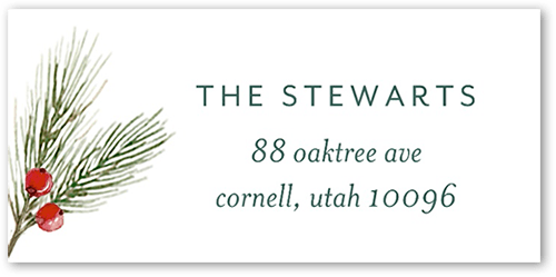 Sparkle Joy Berries Address Label, White, Address Label, Matte