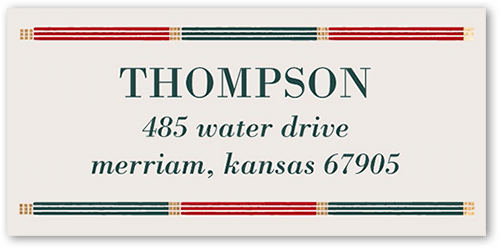 Minimalist Retro Border Address Label, Green, Address Label, Matte