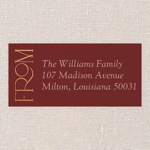 Side Serifs Address Label, Red, Address Label, Matte, Velvet