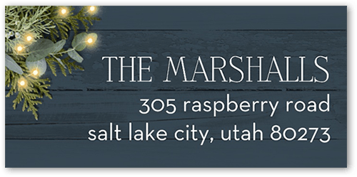 Festive Photos Address Label, Blue, Address Label, Matte