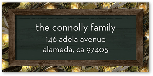 Rustic Evergreen Lights Address Label, Green, Address Label, Matte, Spruce