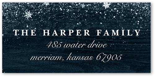 Snowflake Foil Stamped Address Label, Blue, Address Label, Matte, Blue