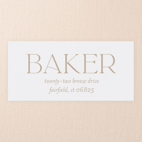 Modern Announcement Wedding Address Label, White, Address Label, Matte, White