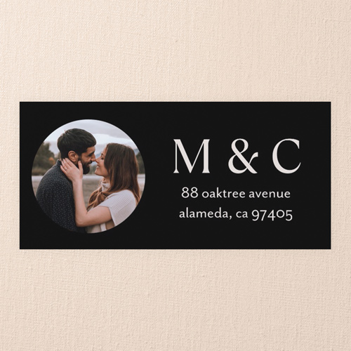 Unique Framing Wedding Address Label, Black, Address Label, Matte