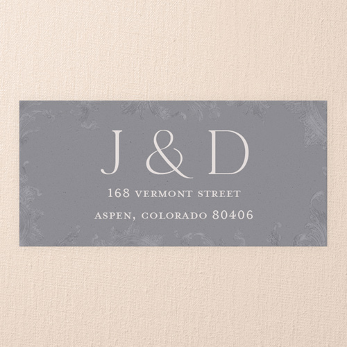 Touch Of Elegance Wedding Address Label, Gray, Address Label, Matte, Gray