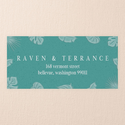 Regional Icons Wedding Address Label, Green, Address Label, Matte, Leafy