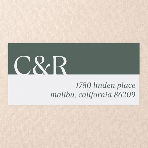 Editable Overlay Wedding Address Label, Green, Address Label, Matte