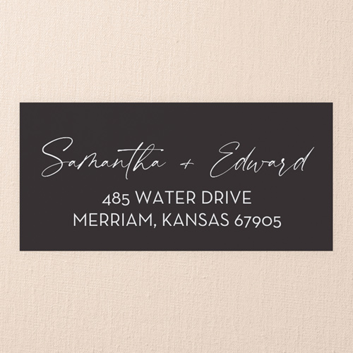 Encapsulated Love Wedding Address Label, Black, Address Label, Matte